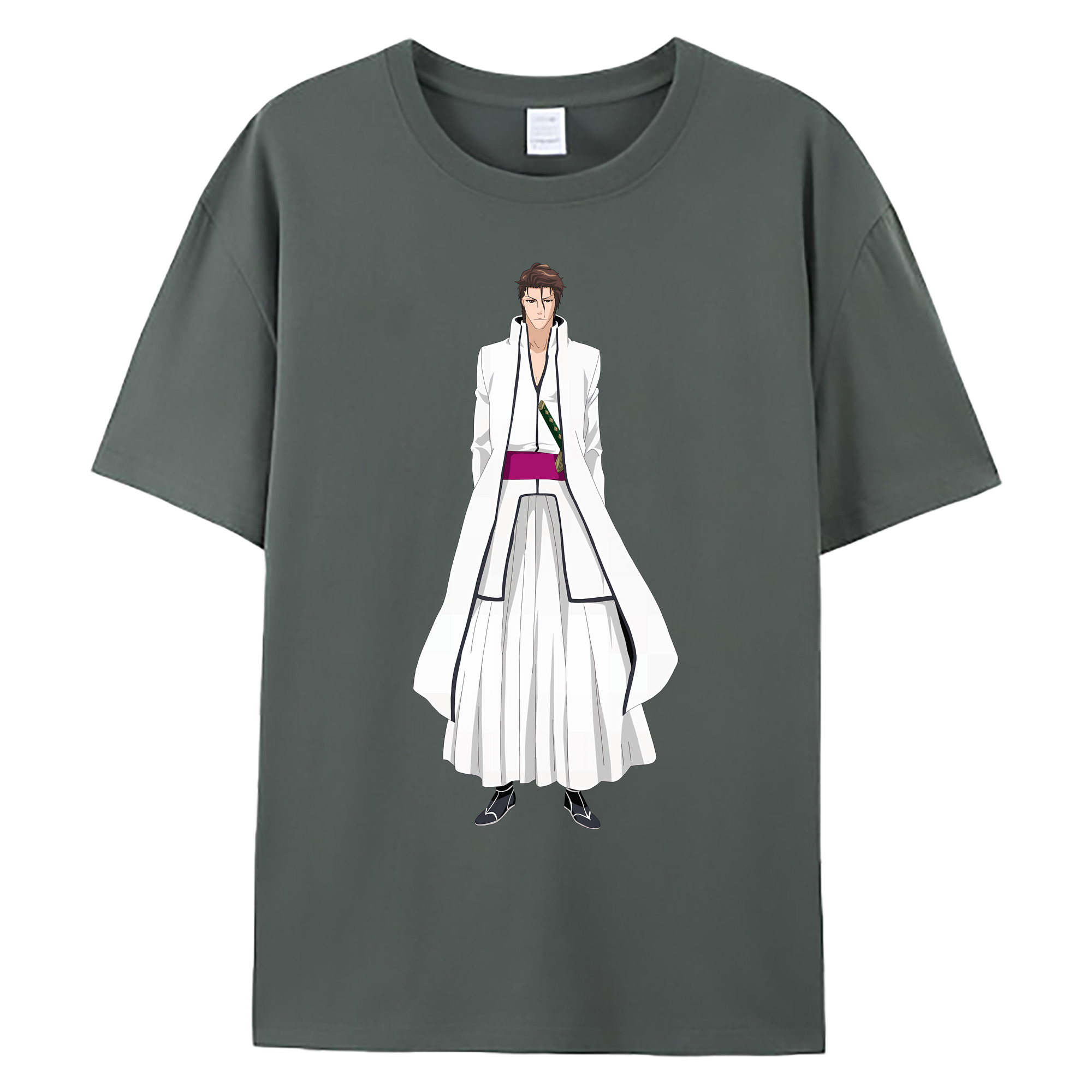 （画像用） ブリーチ 藍染 惣右介（あいぜん そうすけ） BLEACH Aizen Sousuke 綿100％ メンズ半袖Tシャツ｜肌触りやわらか＆通気性